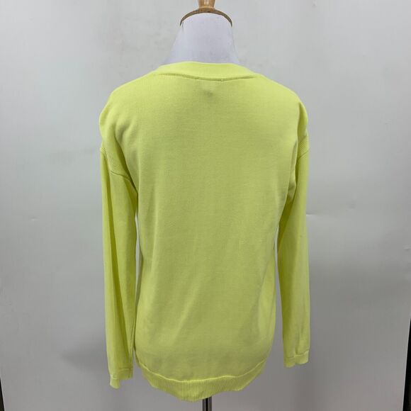Talbots Cardigan Womens SP Small Petite Yellow V Neck Button Front Side Slit - Picture 5 of 10